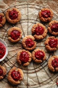 Paleo Raspberry Chia Thumbprint Cookies