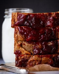 Peanut Butter Jelly Swirl Banana Bread