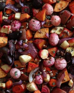Maple Glazed Roasted Root Veggies