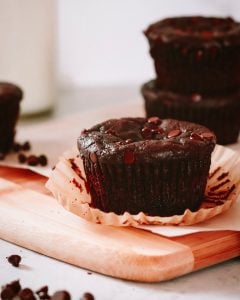 Molten Flourless Chocolate Pumpkin Muffins