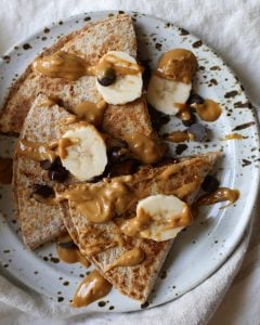 Peanut Butter Chocolate Chip Quesadillas