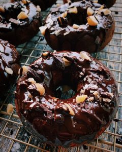 Banana Bread Chocolate Macadamia Donuts