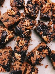Chocolate Tahini Walnut Blondies