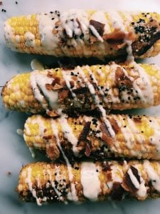 PAN SEARED CORN WITH BACON + RANCH