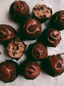 Red Velvet Chocolate Chip Tahini Truffles