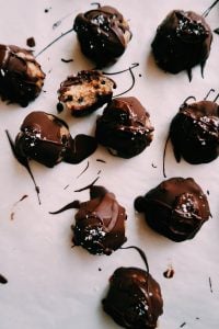 Sea Salt Tahini Chocolate Truffles