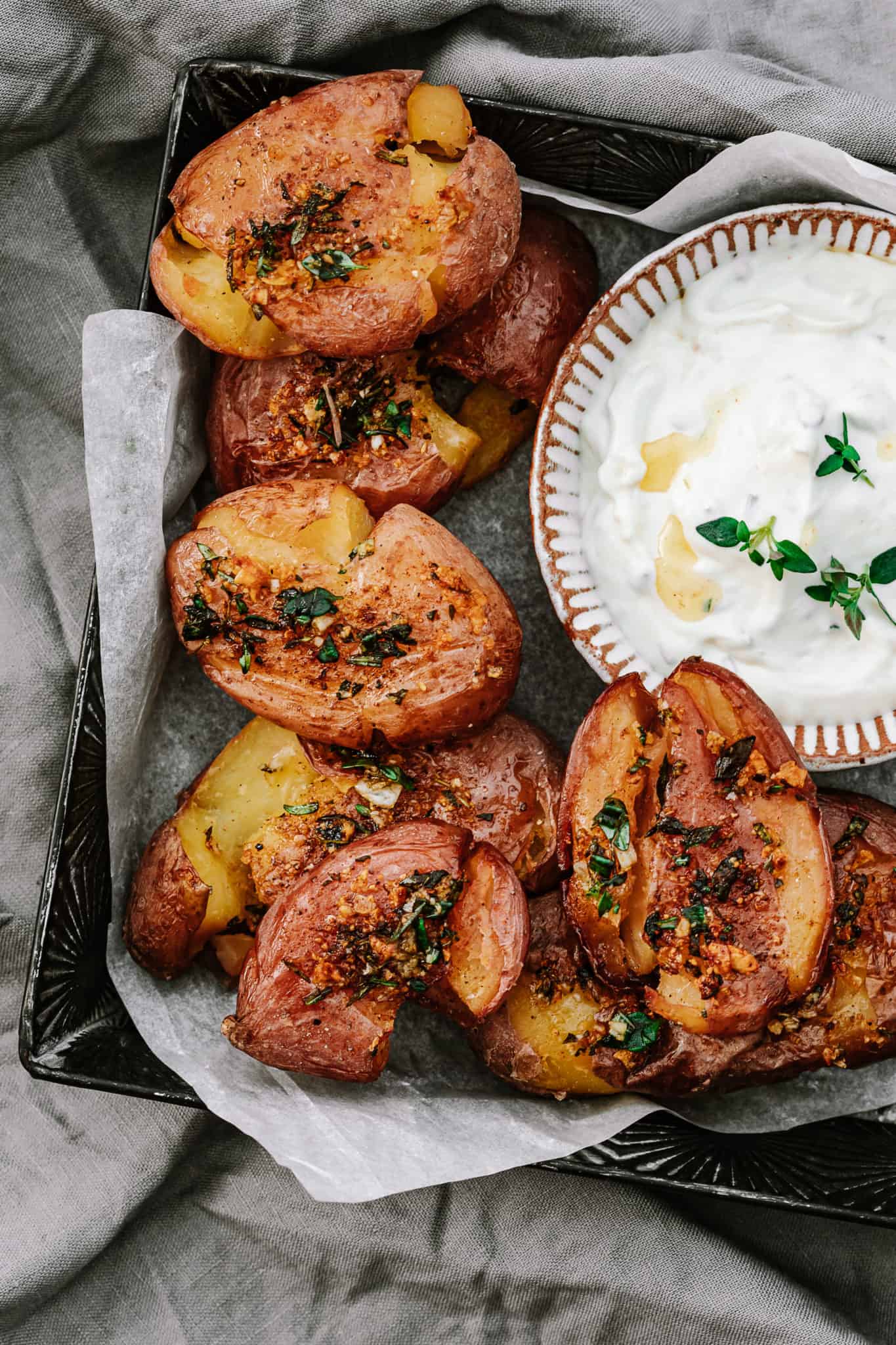 The Best Garlic Smashed Potatoes Kalejunkie