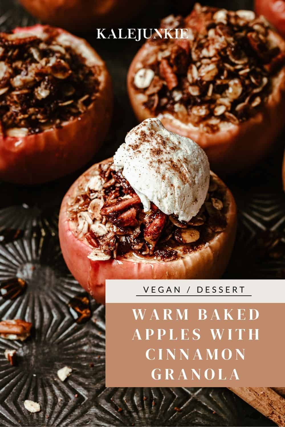 Warm Baked Apples With Cinnamon Granola Kalejunkie