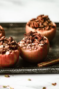 Warm Baked Apples With Cinnamon Granola