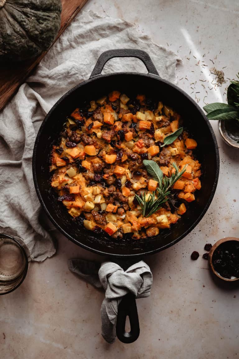 paleo sausage bacon stuffing by kalejunkie