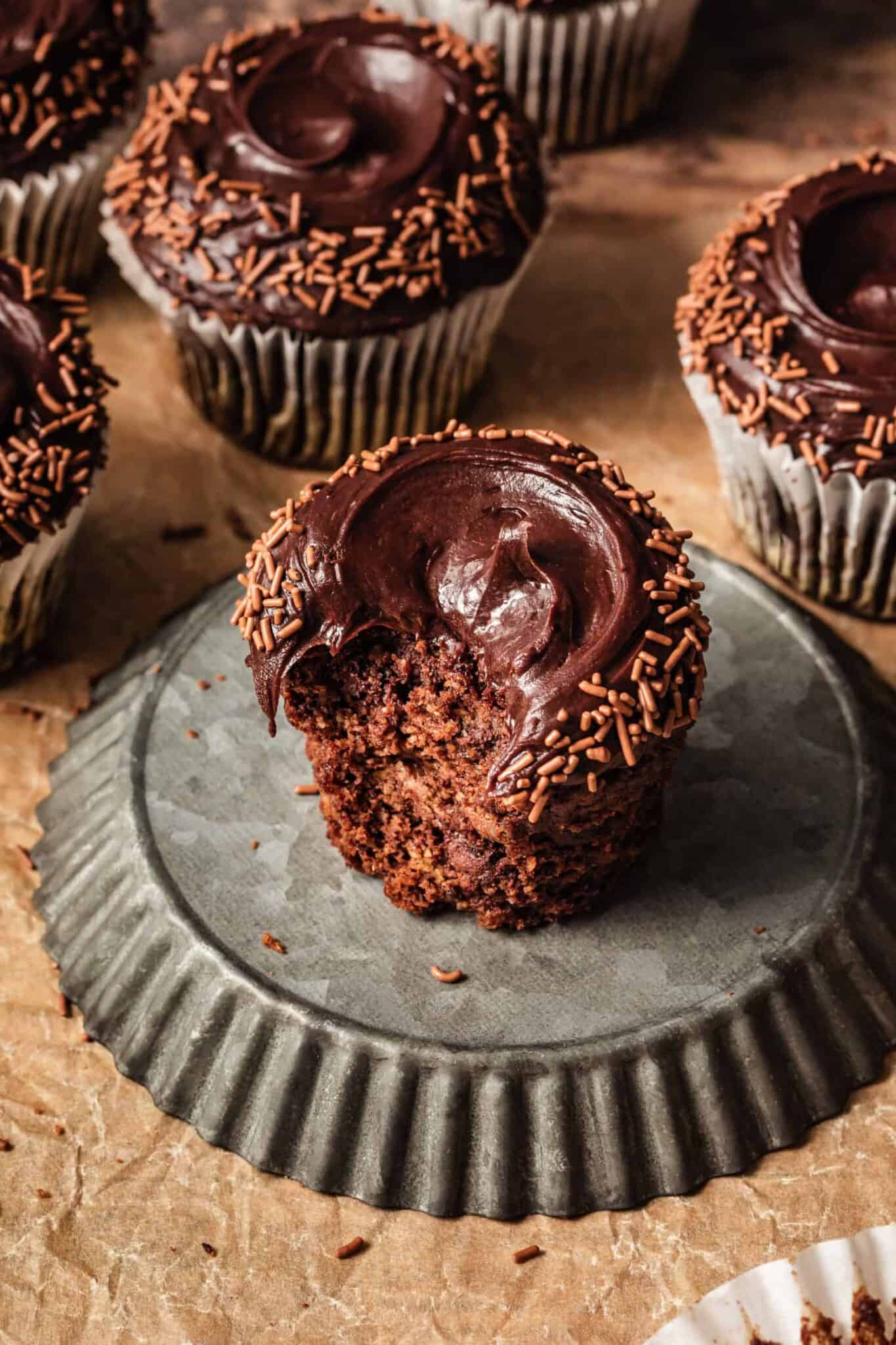 Paleo Double Fudge Banana Cupcakes Kalejunkie