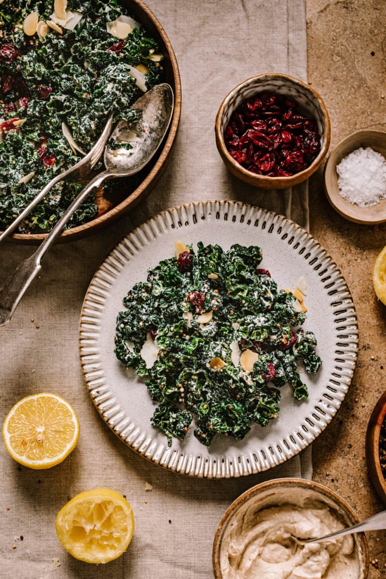 Ultimate Kale Salad With Creamy Tahini Lemon Dressing Kale Salad