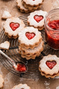 Strawberry Chia Linzer Cookies