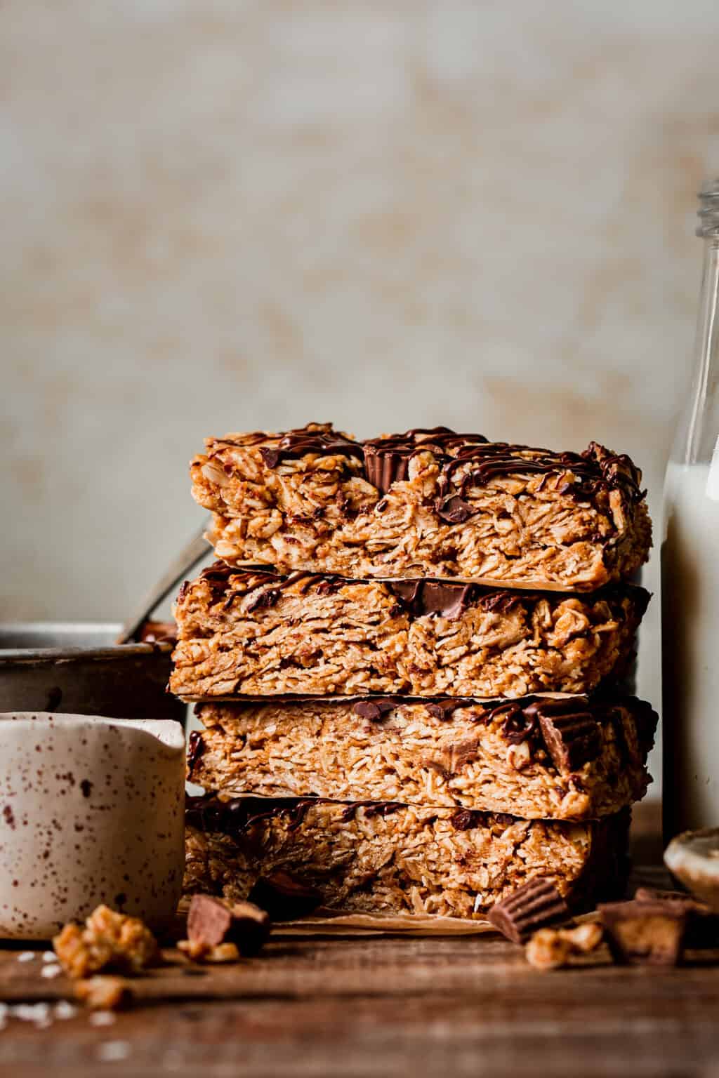 Peanut Butter Cup Granola Bars Kalejunkie