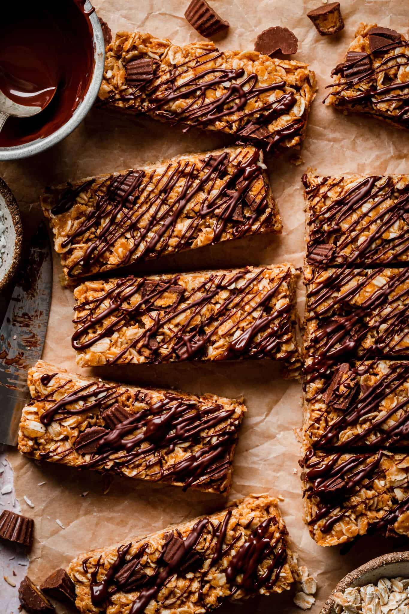 Peanut Butter Cup Granola Bars Kalejunkie