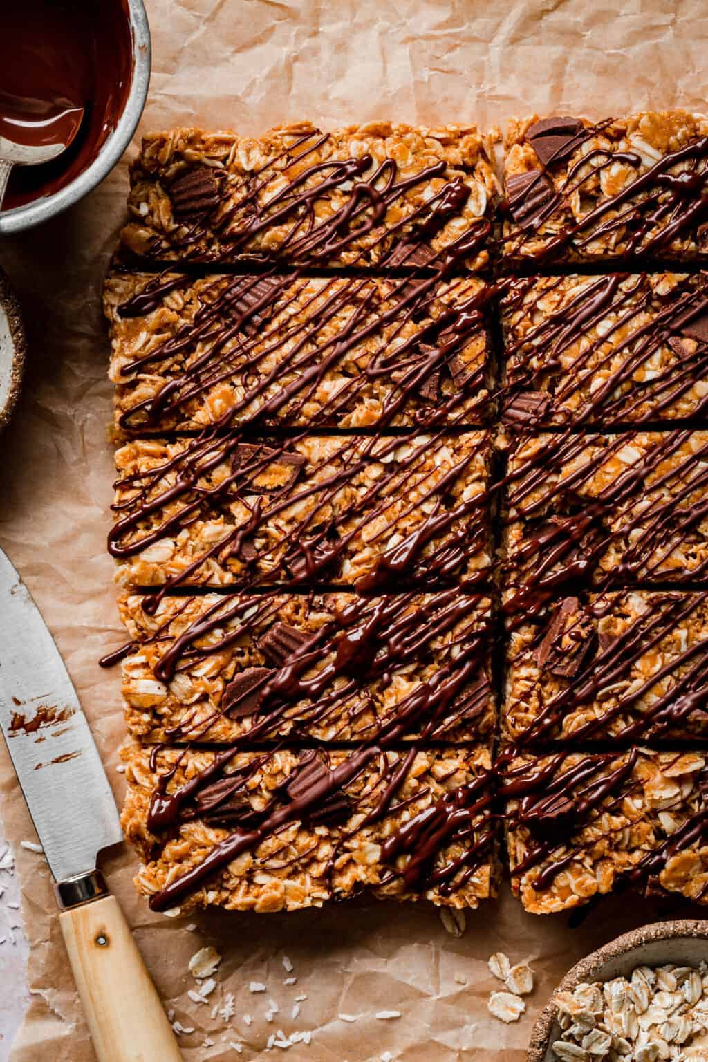 Peanut Butter Cup Granola Bars Kalejunkie