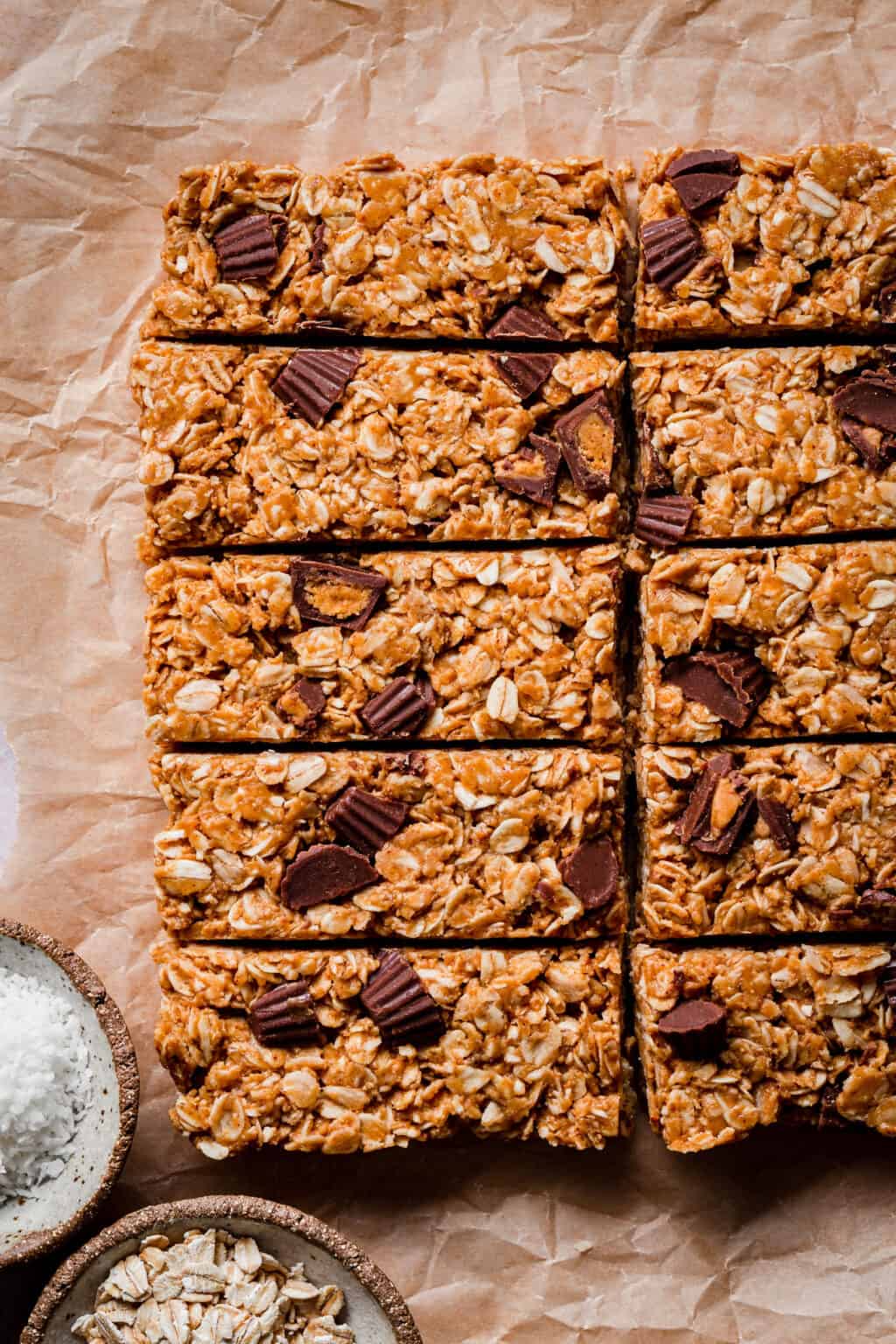 Peanut Butter Cup Granola Bars Kalejunkie