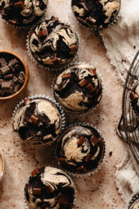 Chocolate Almond Butter Swirl Muffins