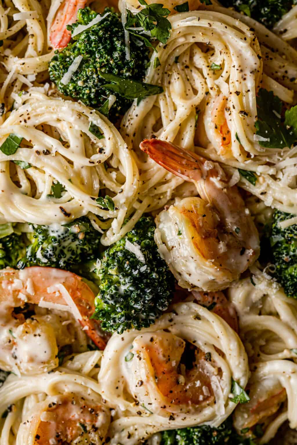 Shrimp Broccoli Caesar Pasta Kalejunkie