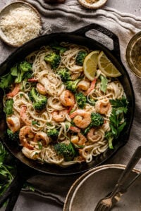 Shrimp Broccoli Caesar Pasta