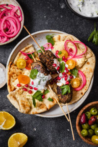 Beef Kofta Kebabs with Tzatziki Sauce