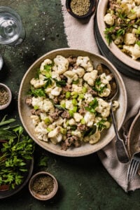 Paleo Cauliflower Sausage Stuffing