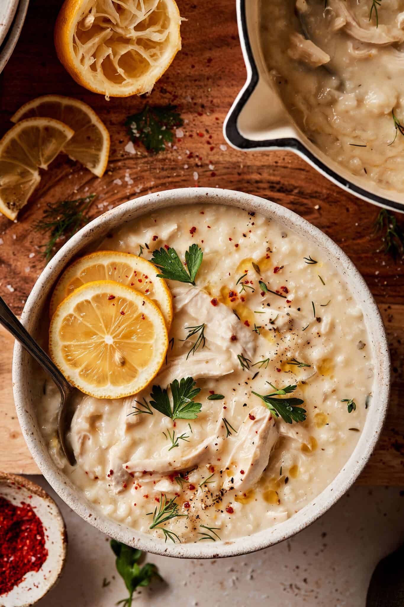 Cozy Lemon Chicken & Rice Soup Kalejunkie