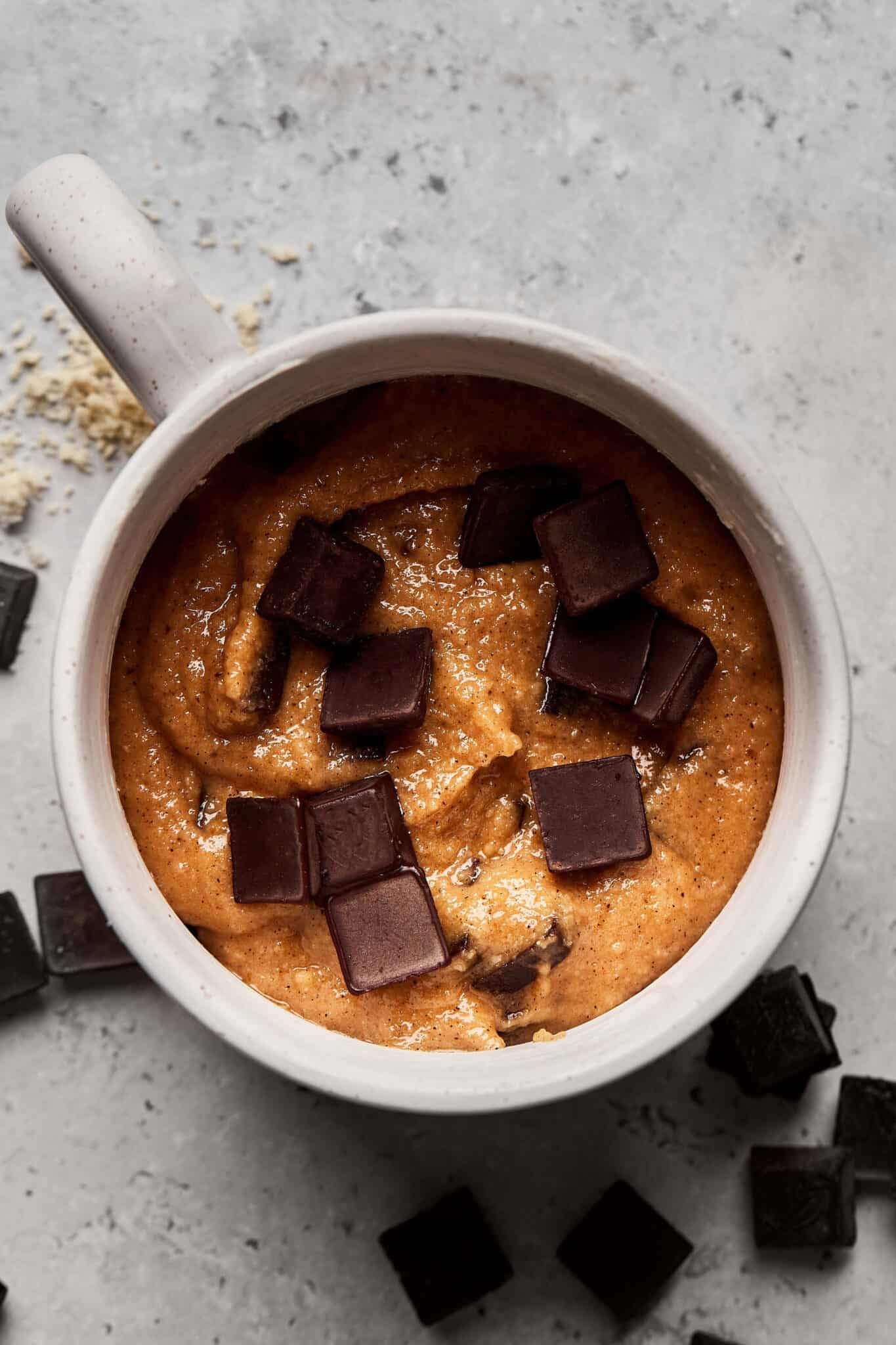 Pumpkin Chocolate Chip Tahini Mug Cake Kalejunkie