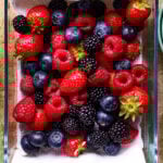 A container full of the perfectly washed berries