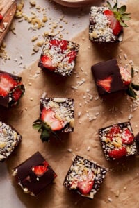 Gut-Healthy Chocolate Dipped Strawberry Cubes
