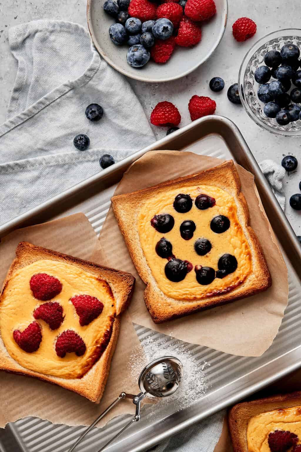 Viral Raspberry Custard Toast as seen on TikTok! Kalejunkie