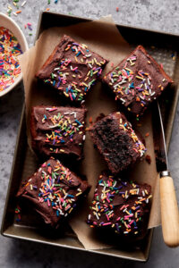 Grain-Free Death by Chocolate Brownies with Tahini Frosting
