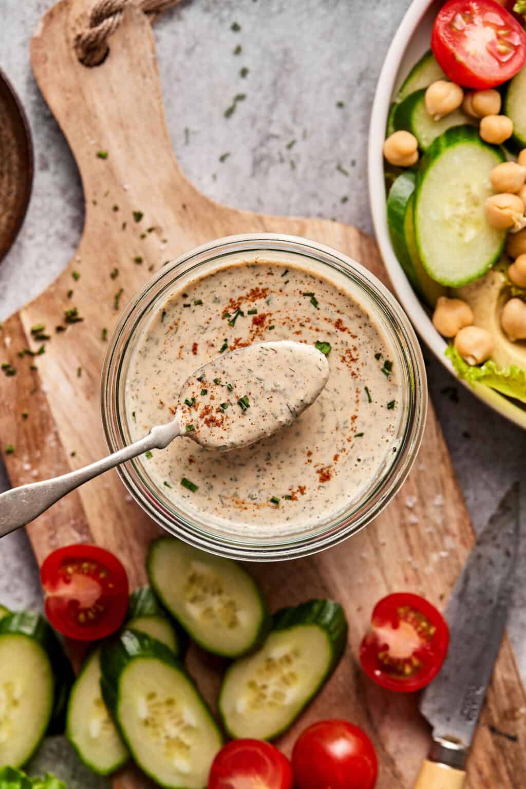 Spicy Tahini Ranch Dressing Kalejunkie