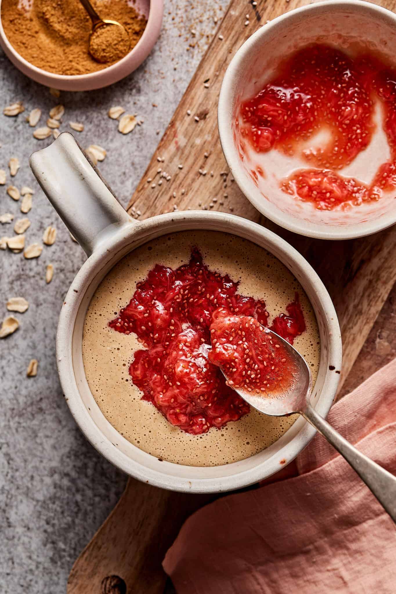 Strawberry Donut Baked Oats Kalejunkie