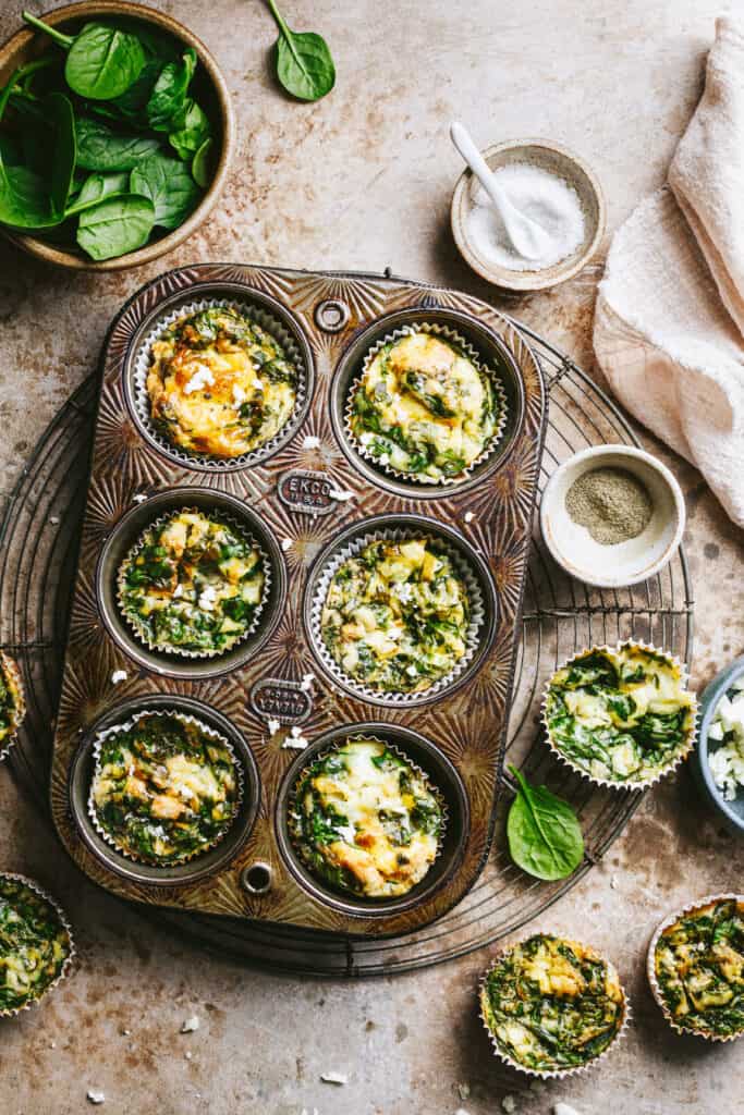 Spinach Feta Egg Muffins Kalejunkie