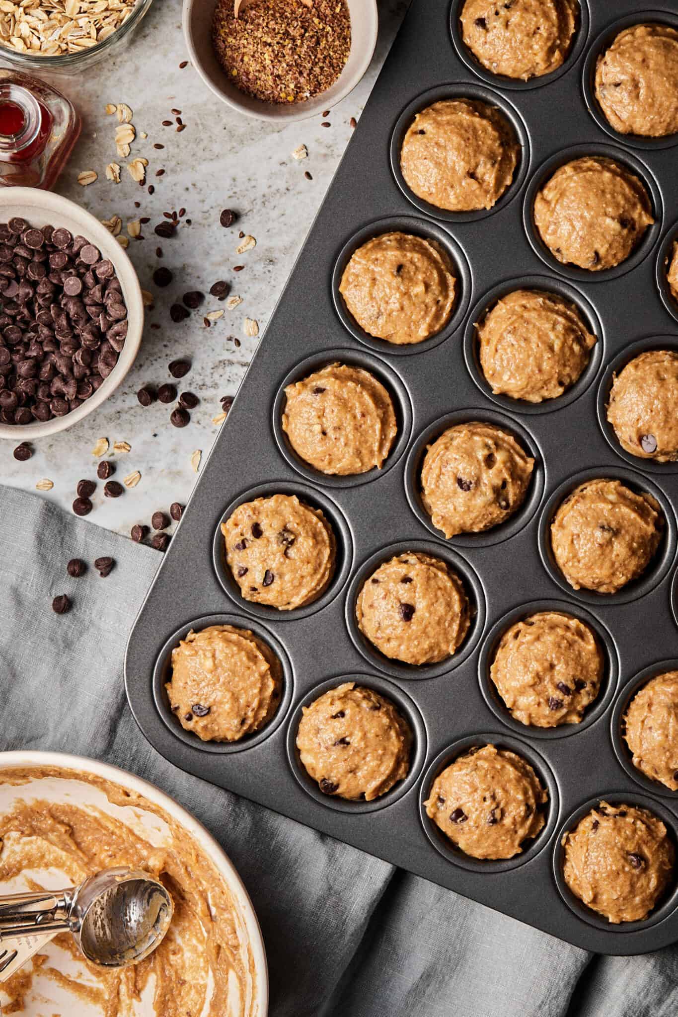 GutHealthy Mini Banana Chocolate Chip Buckwheat Muffins Kalejunkie