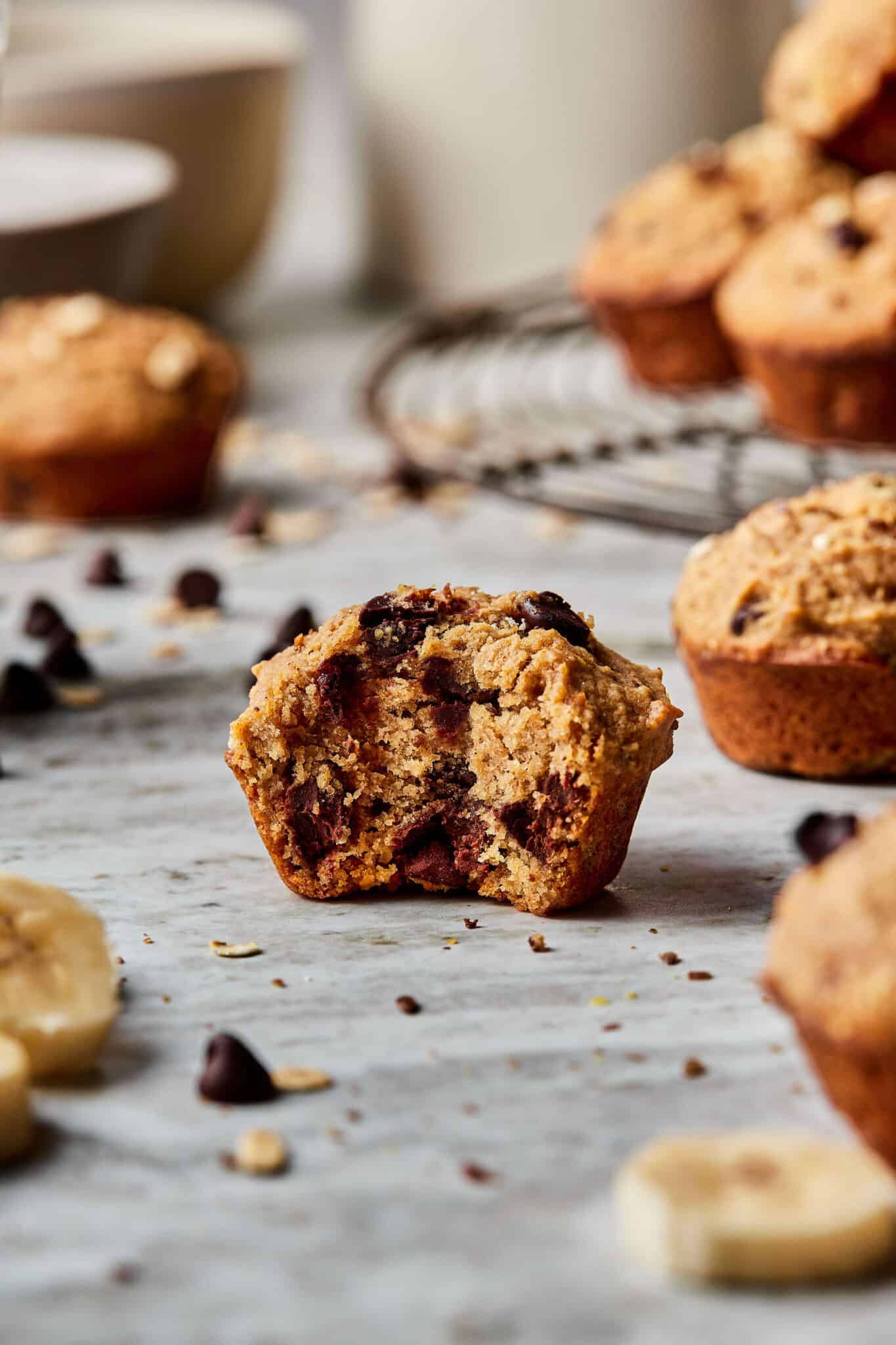 GutHealthy Mini Banana Chocolate Chip Buckwheat Muffins Kalejunkie