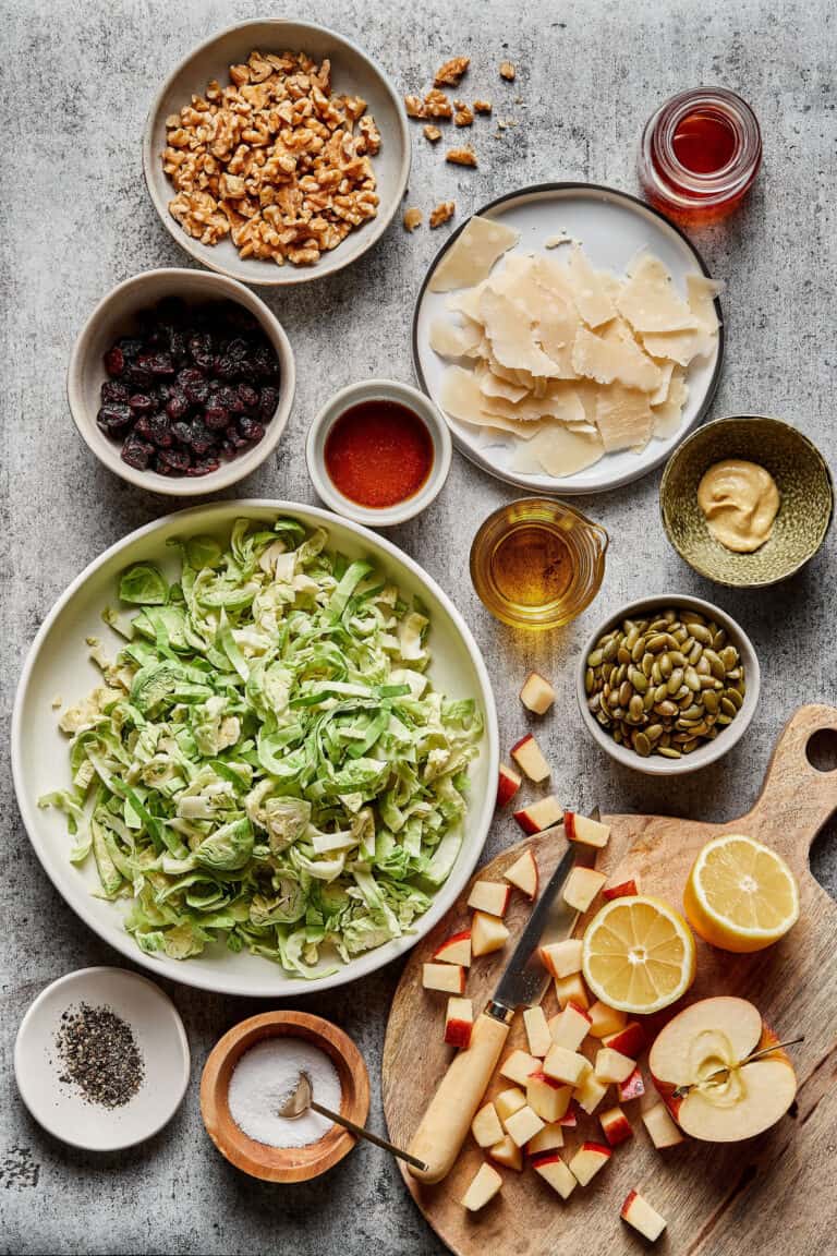 Shaved Brussels Sprouts Salad with Dijon Dressing Kalejunkie