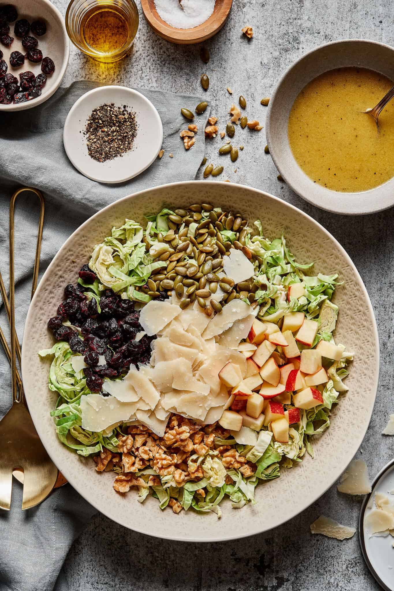 Shaved Brussels Sprouts Salad with Dijon Dressing Kalejunkie