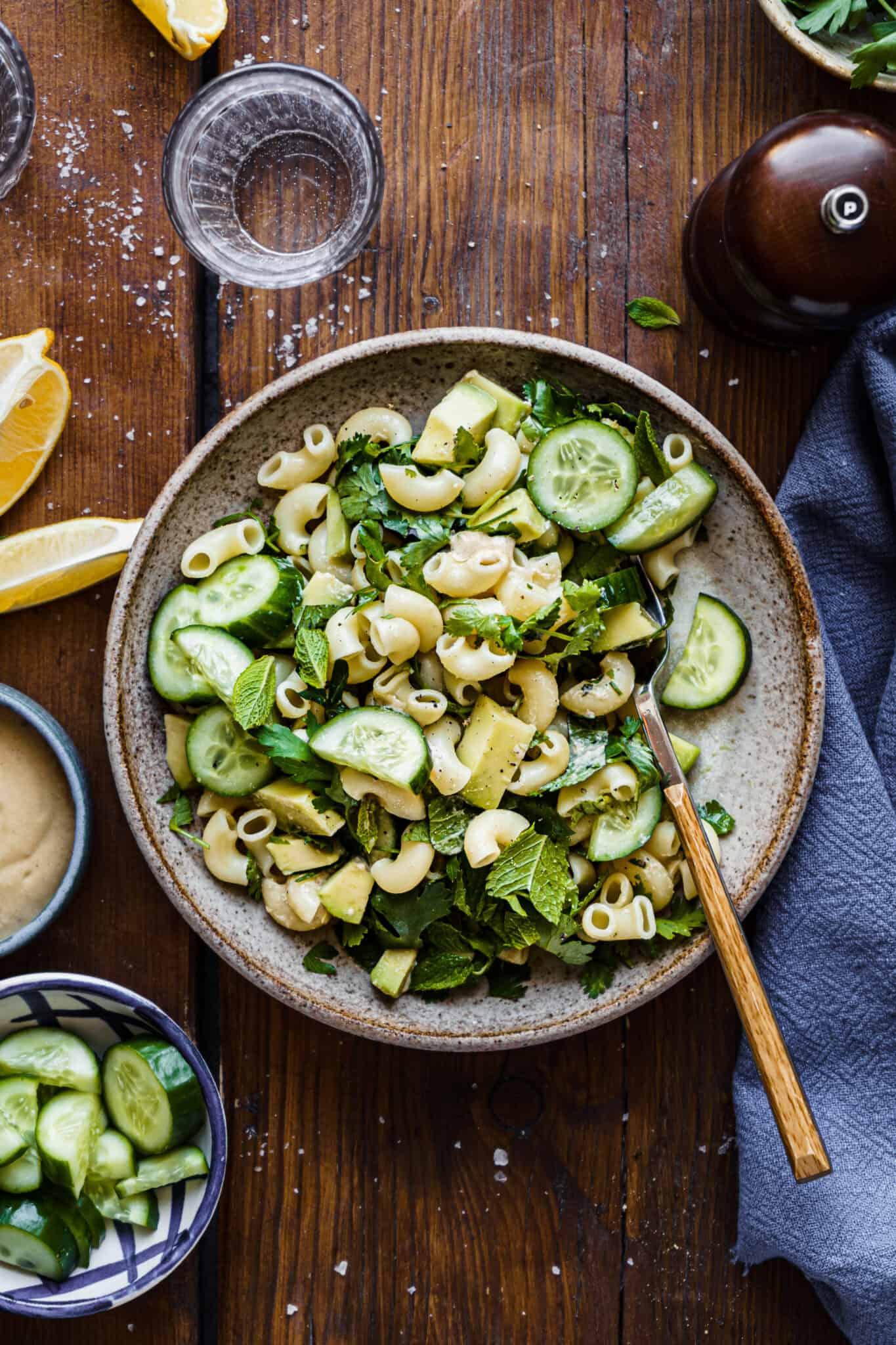 The Ultimate Green Pasta Salad with Lemon Tahini Dressing Kalejunkie