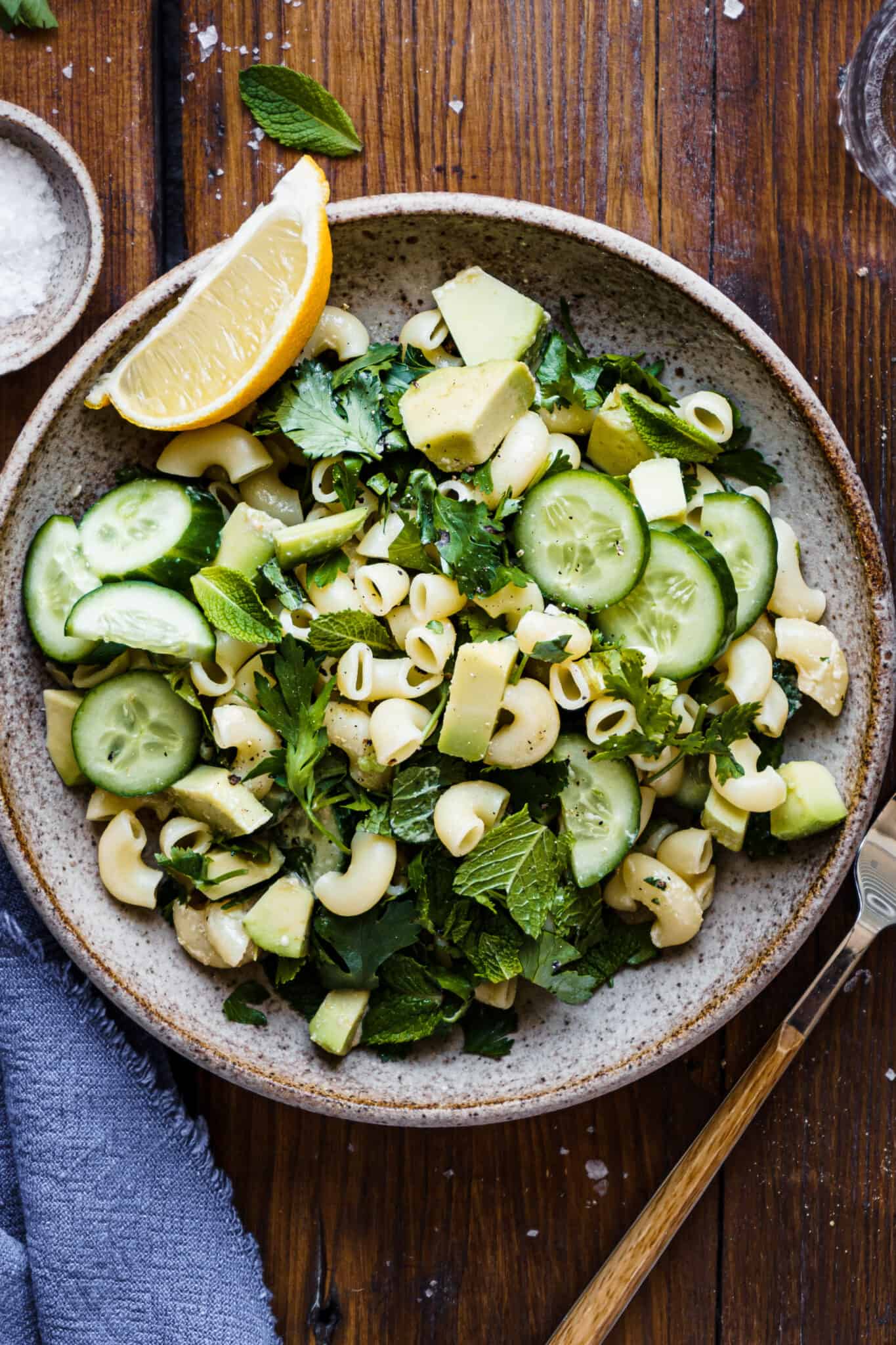 The Ultimate Green Pasta Salad with Lemon Tahini Dressing Kalejunkie