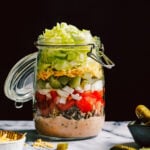 A jar of the Big Mac salad, sitting on a countertop