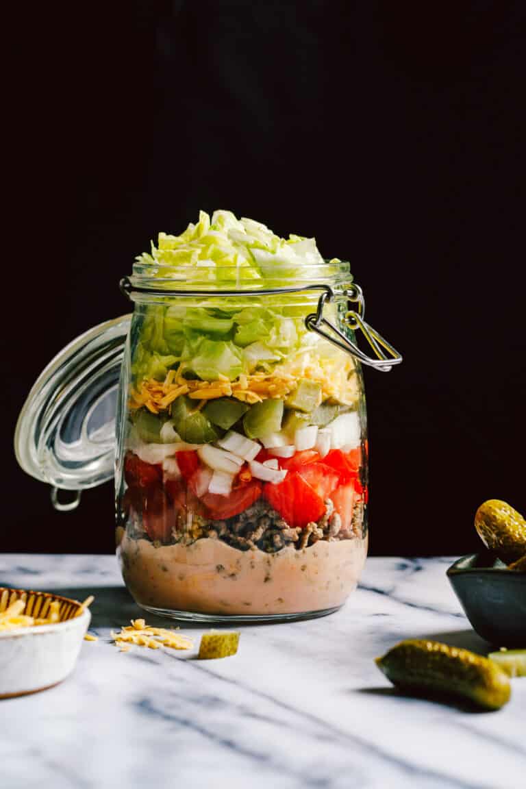 Big Mac Salad Jars Kalejunkie