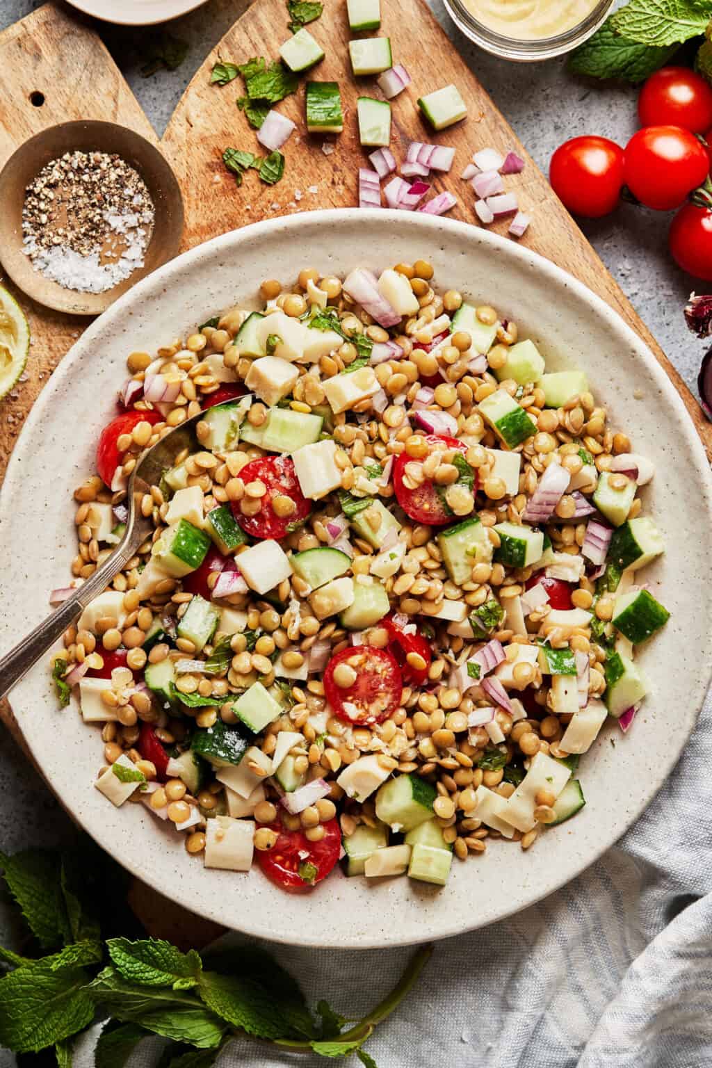 Mediterranean Lentil Salad Kalejunkie