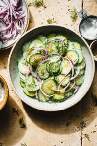 No Mayo Creamy Cucumber Salad