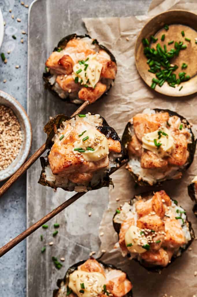 Viral TikTok Baked Salmon Sushi Cups Kalejunkie
