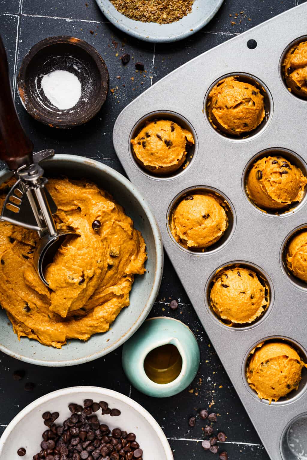 GrainFree Mini Pumpkin Chocolate Chip Muffins Kalejunkie