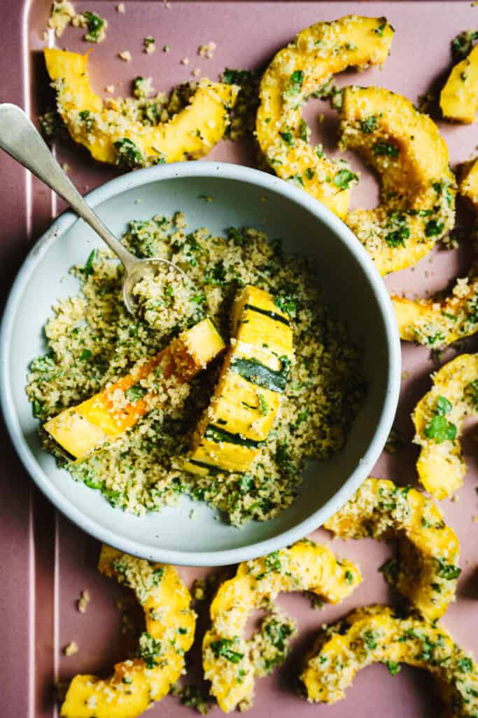 Parmesan Crusted Delicata Squash Kalejunkie