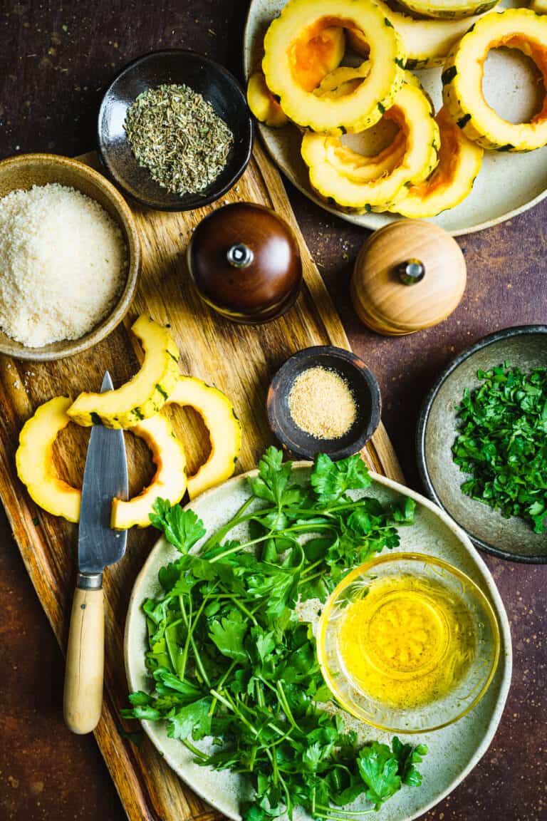 Parmesan Crusted Delicata Squash Kalejunkie