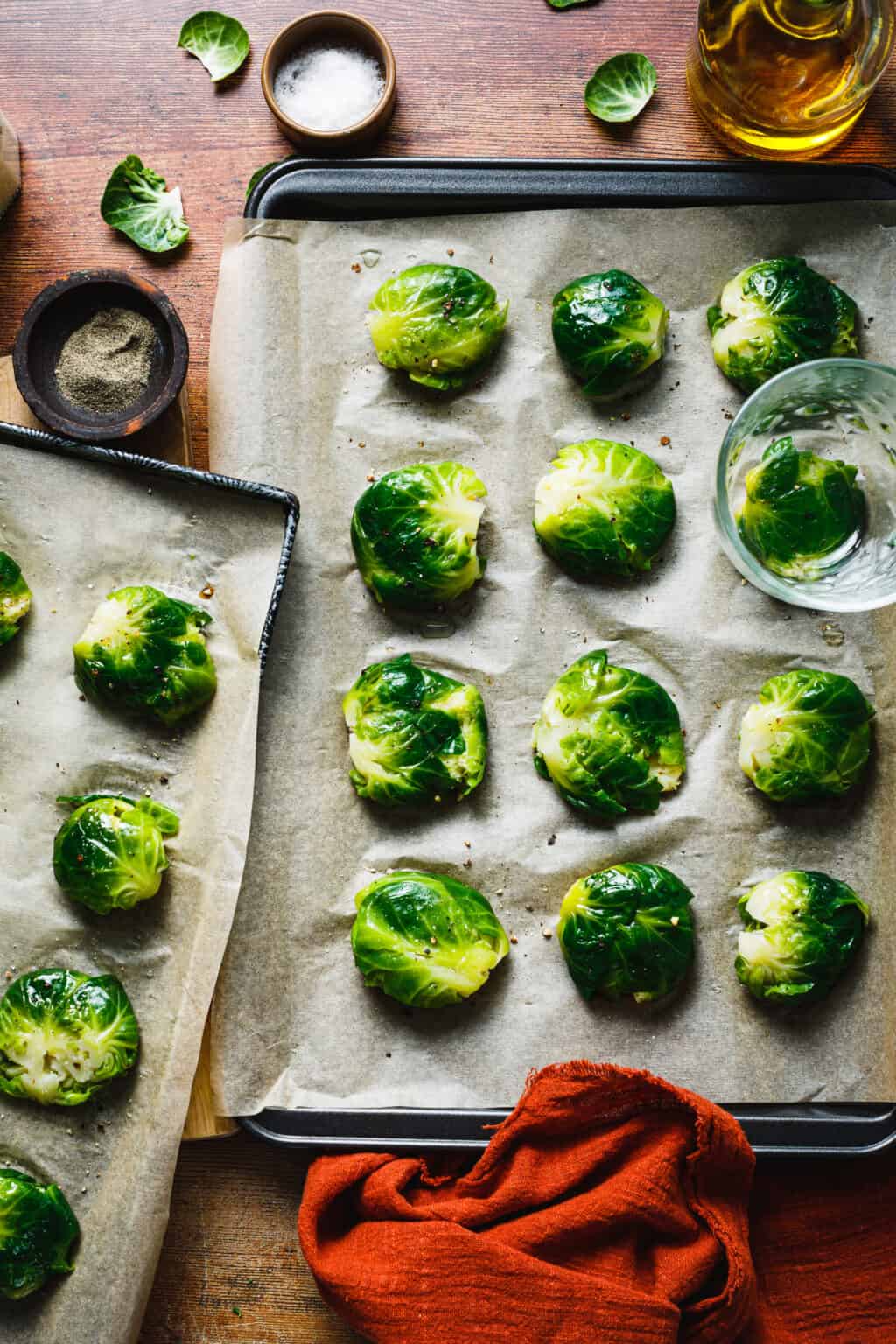 GlutenFree Smashed Brussels Sprouts with Lemon Tahini Dressing